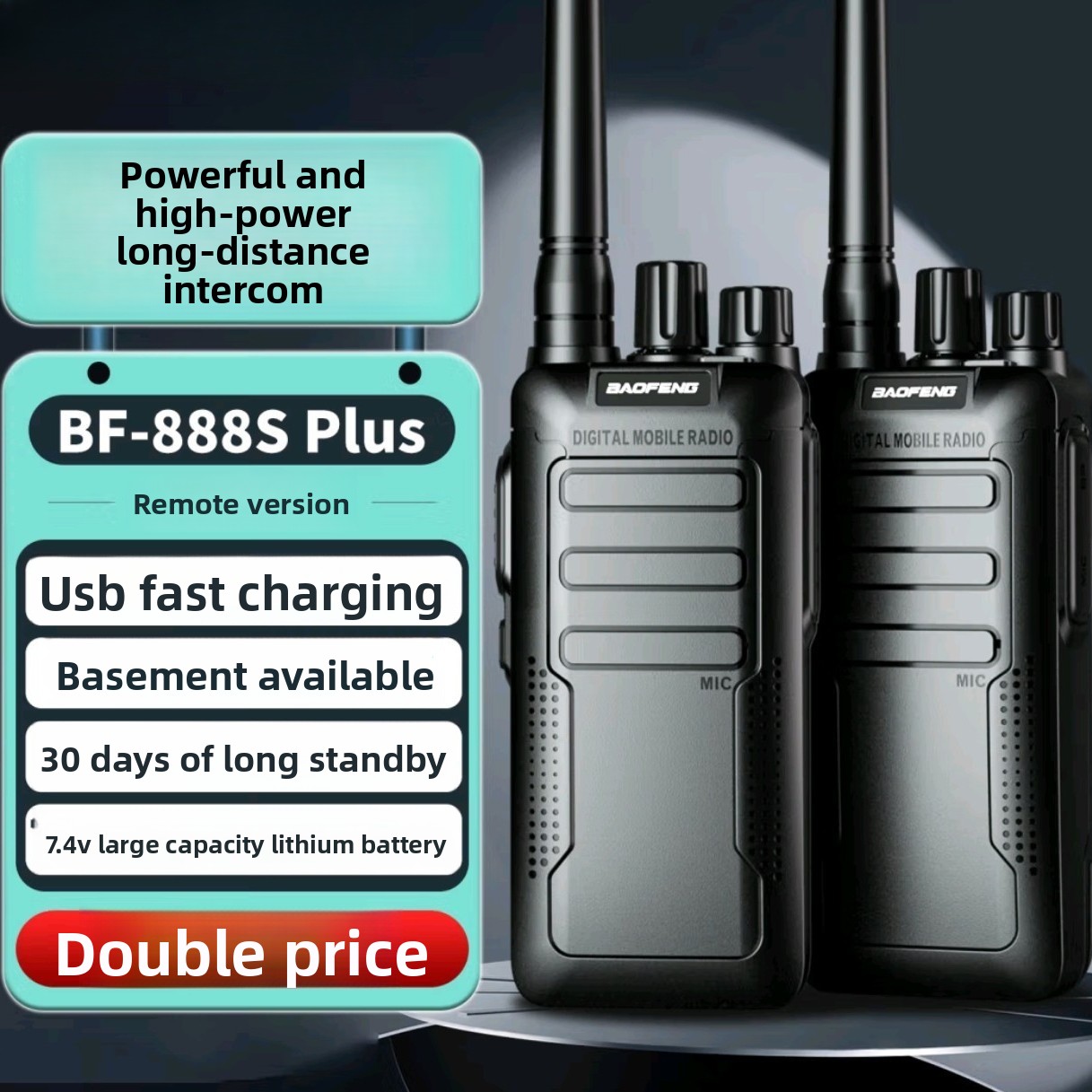 Outdoor Power Plus - Professionele civiele walkie-talkie Baofeng BF-888S Plus,