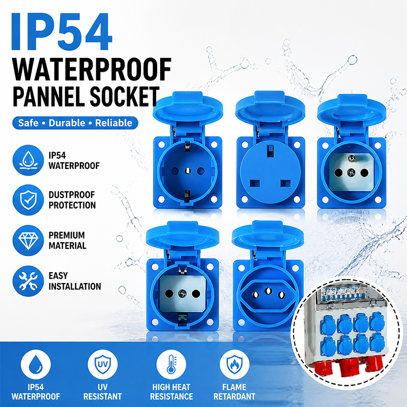 Outdoor Power Plus - IP54 16A waterdichte industriële paneelaansluiting elektrische