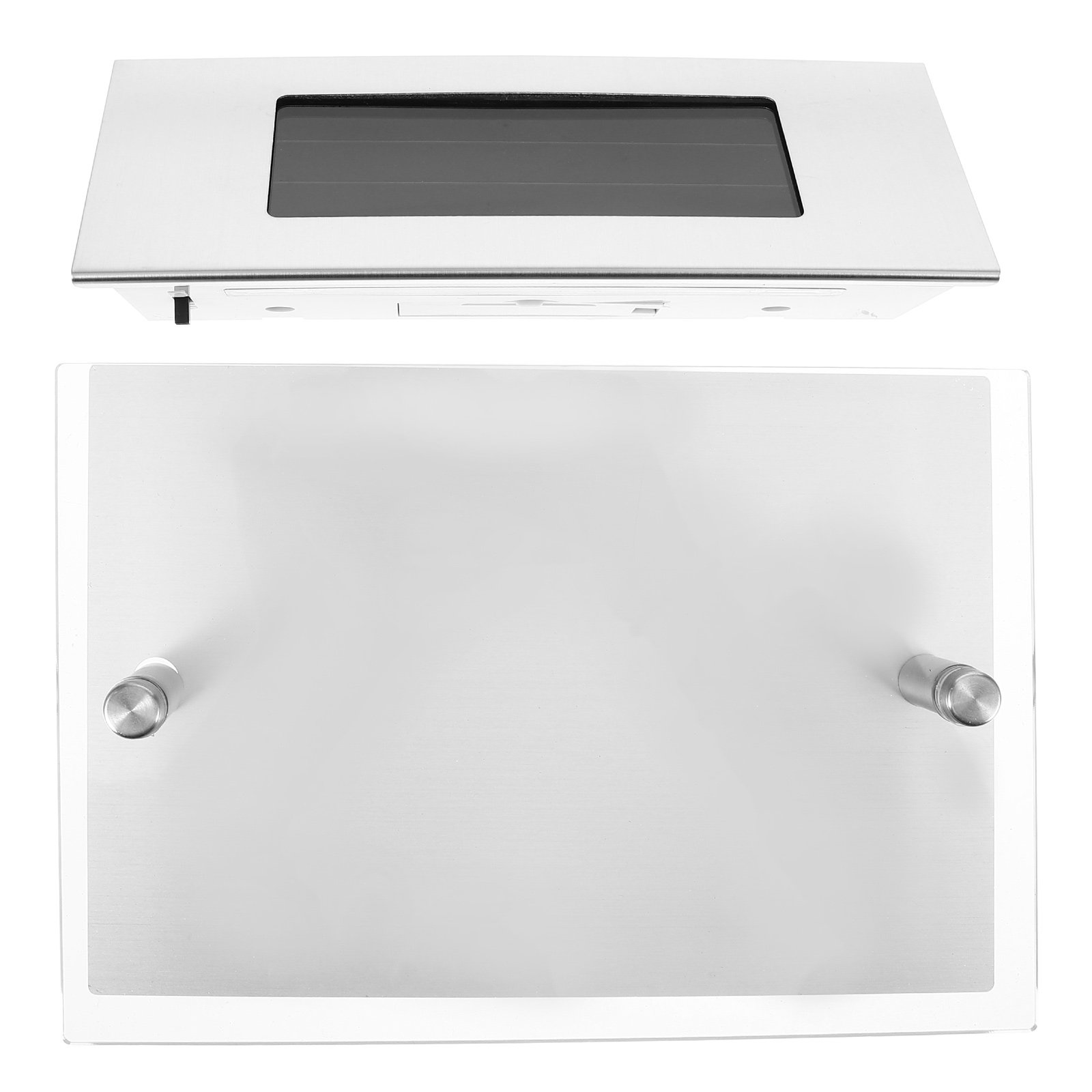 Outdoor Power House - Zonne-aangedreven deurplaatlamp van roestvrij staal, huisnummerbord,