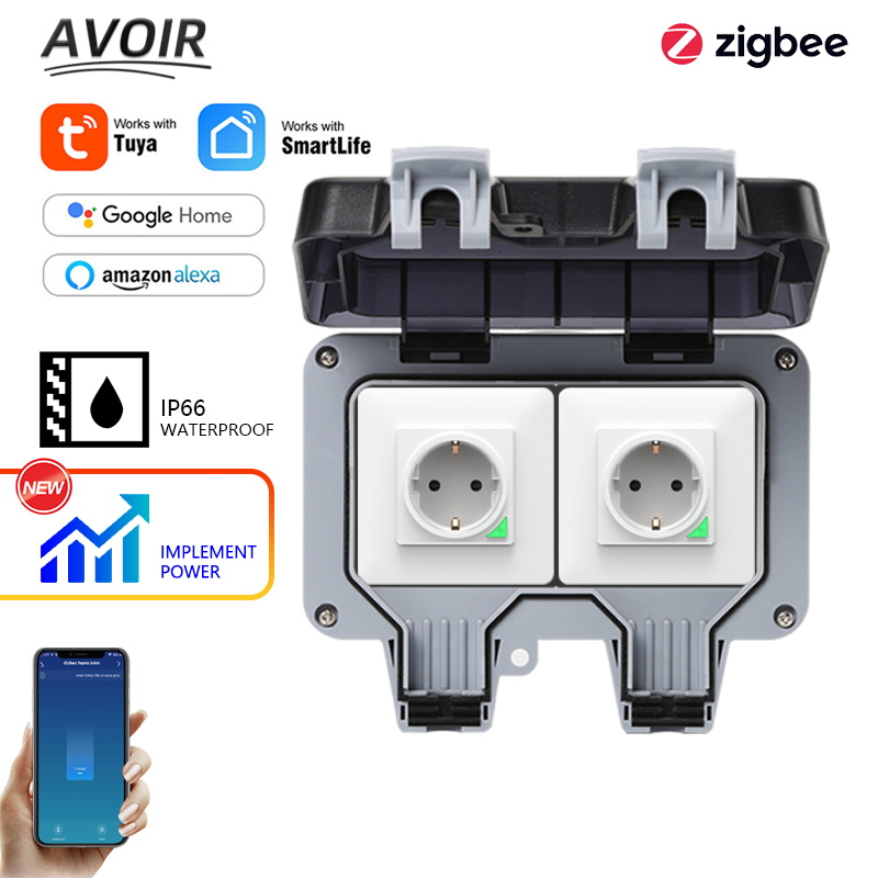 Outdoor Power Plus - Avoir Tuya Zigbee Stopcontacten IP66 Waterdichte