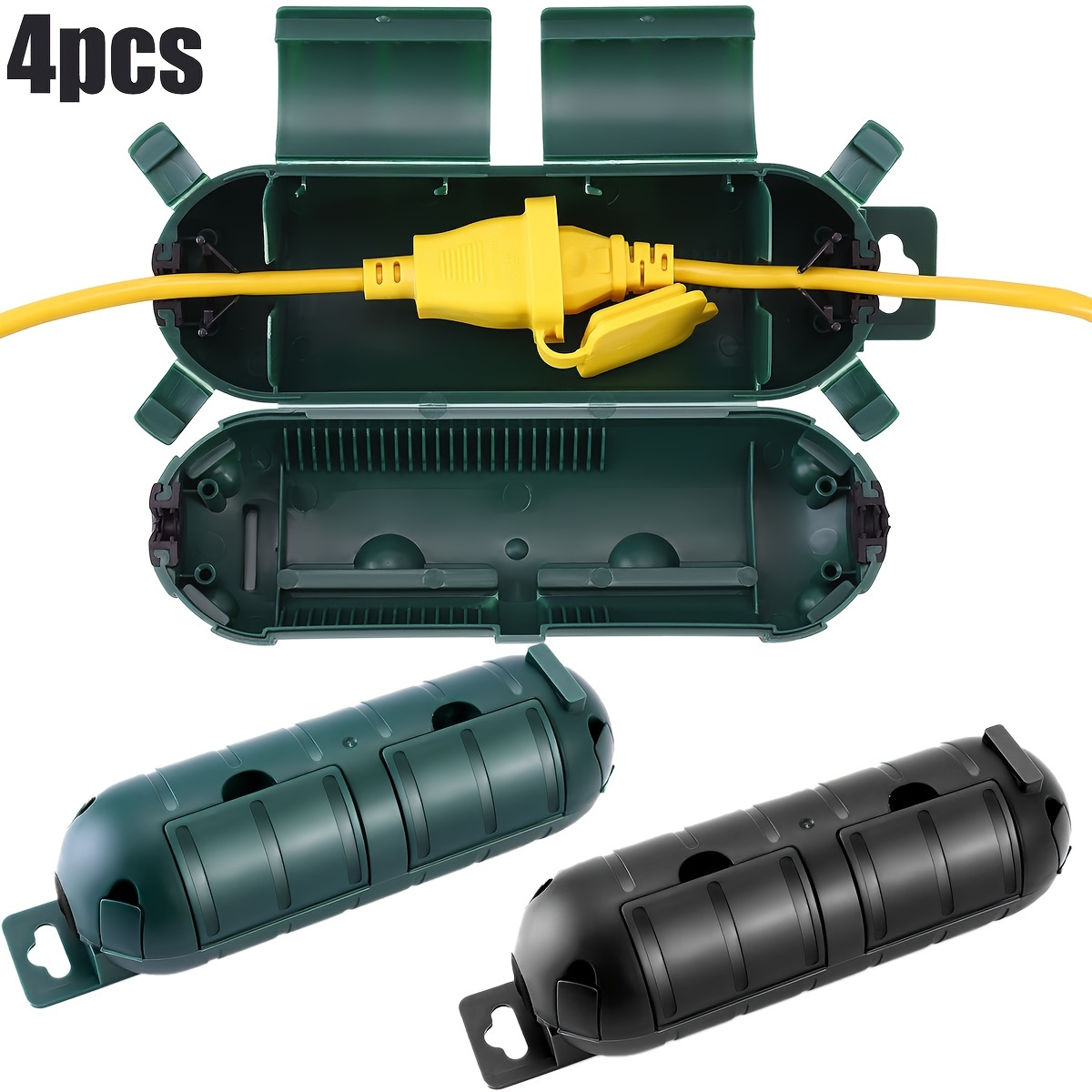 Outdoor Power Outlet Cover - 4 stuks buitenverlengsnoer veiligheidsafdichting, weerbestendige elektrische