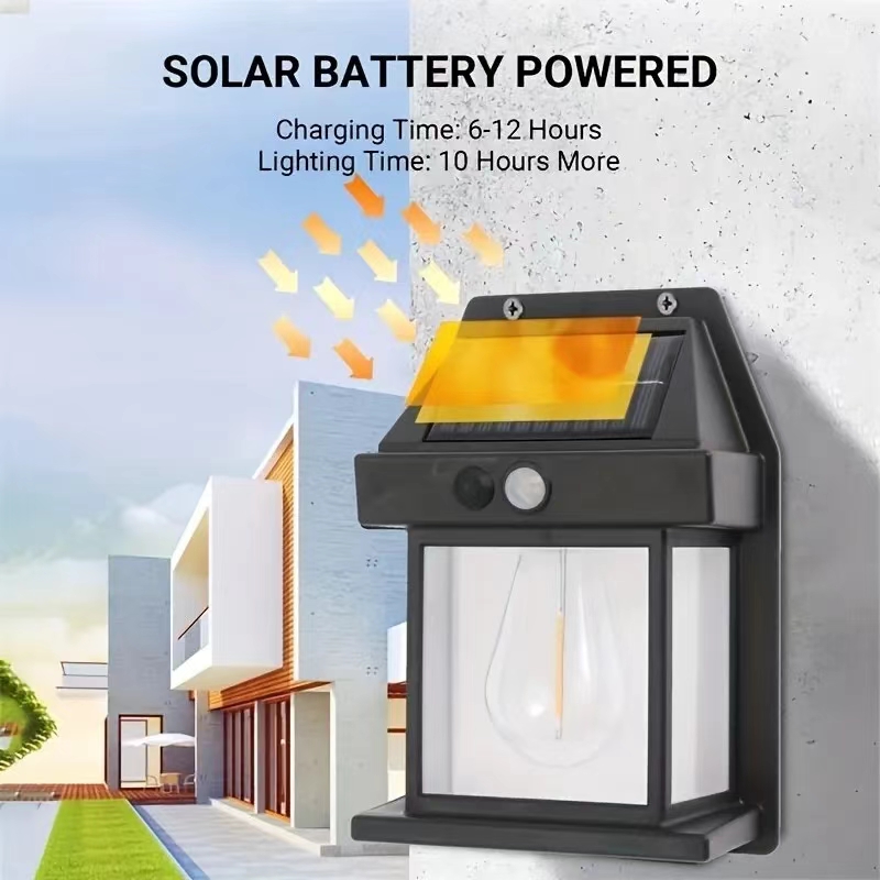 Outdoor Power House - Zonne-buiten waterdichte LED-wandlamp Krachtige zonne-energielamp met