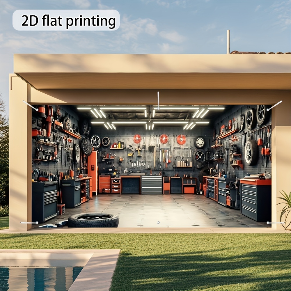 Outdoor Power House - Een 2D platgedrukt werkplaatsbanner voor de