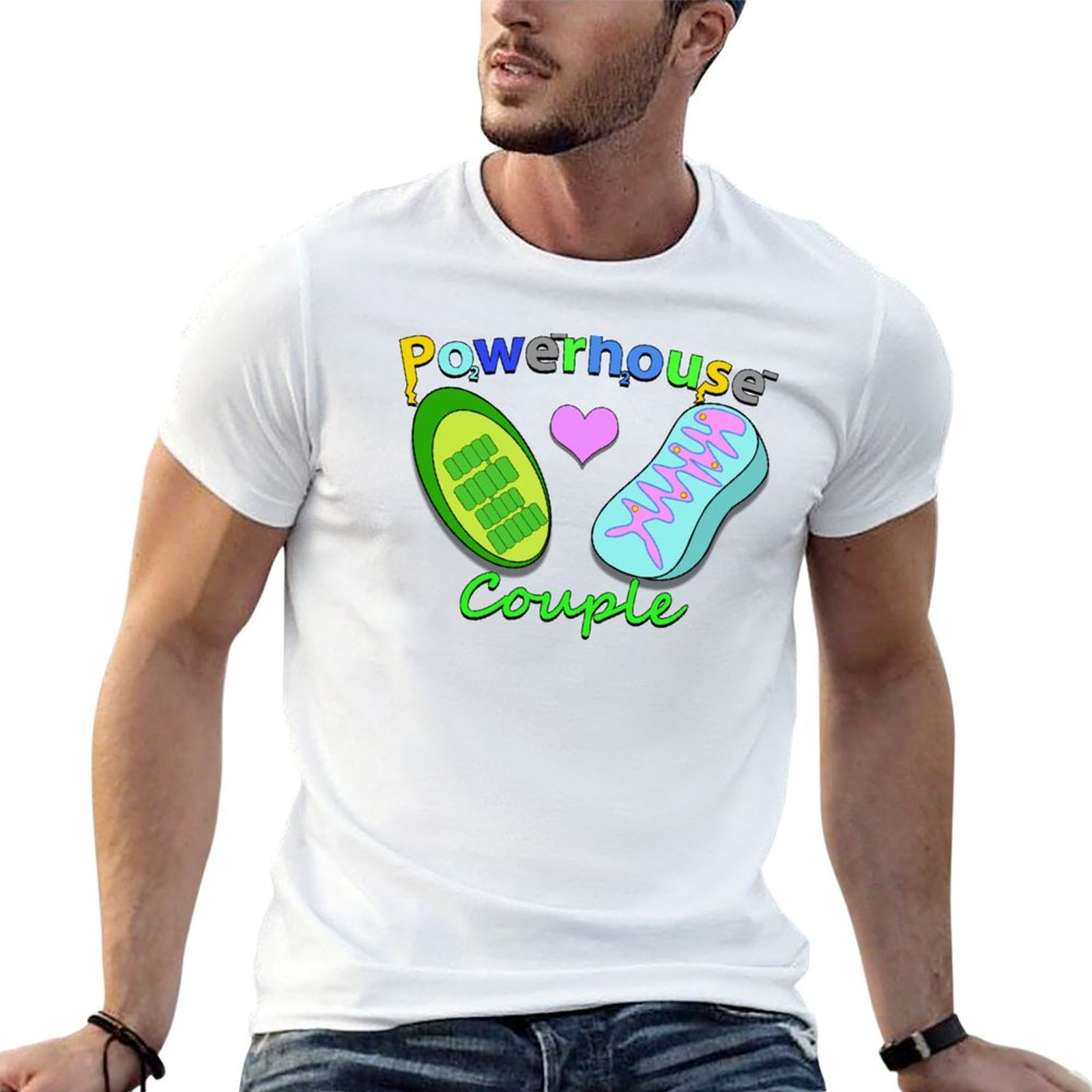 Outdoor Power House - Krachtig koppel Mitochondria + Chloroplast T-shirt