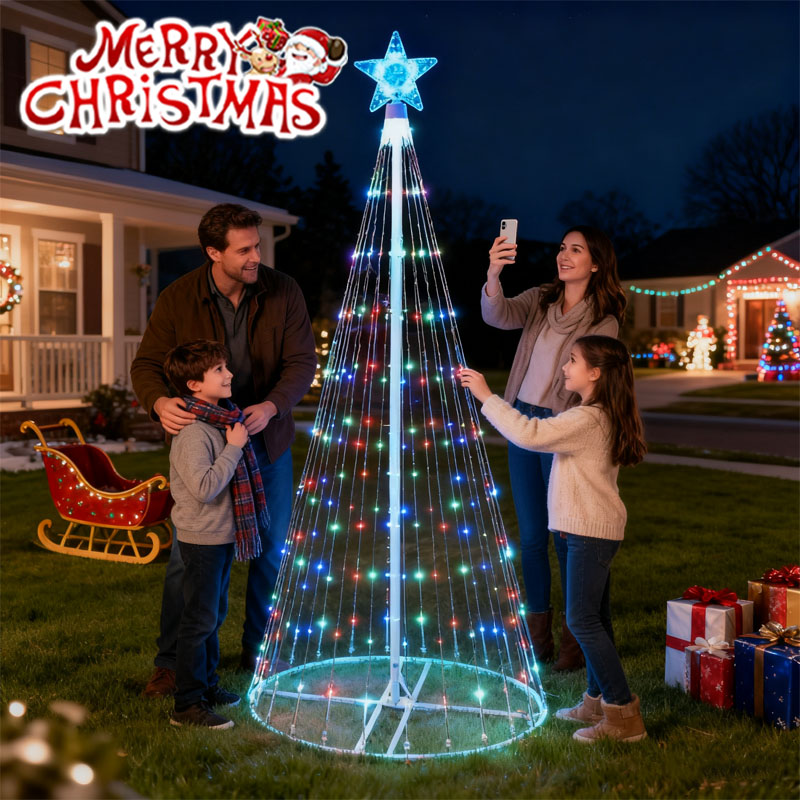 LED-waterval lichtslingers op  - Outdoor Power For Christmas Lights recensie en prijs