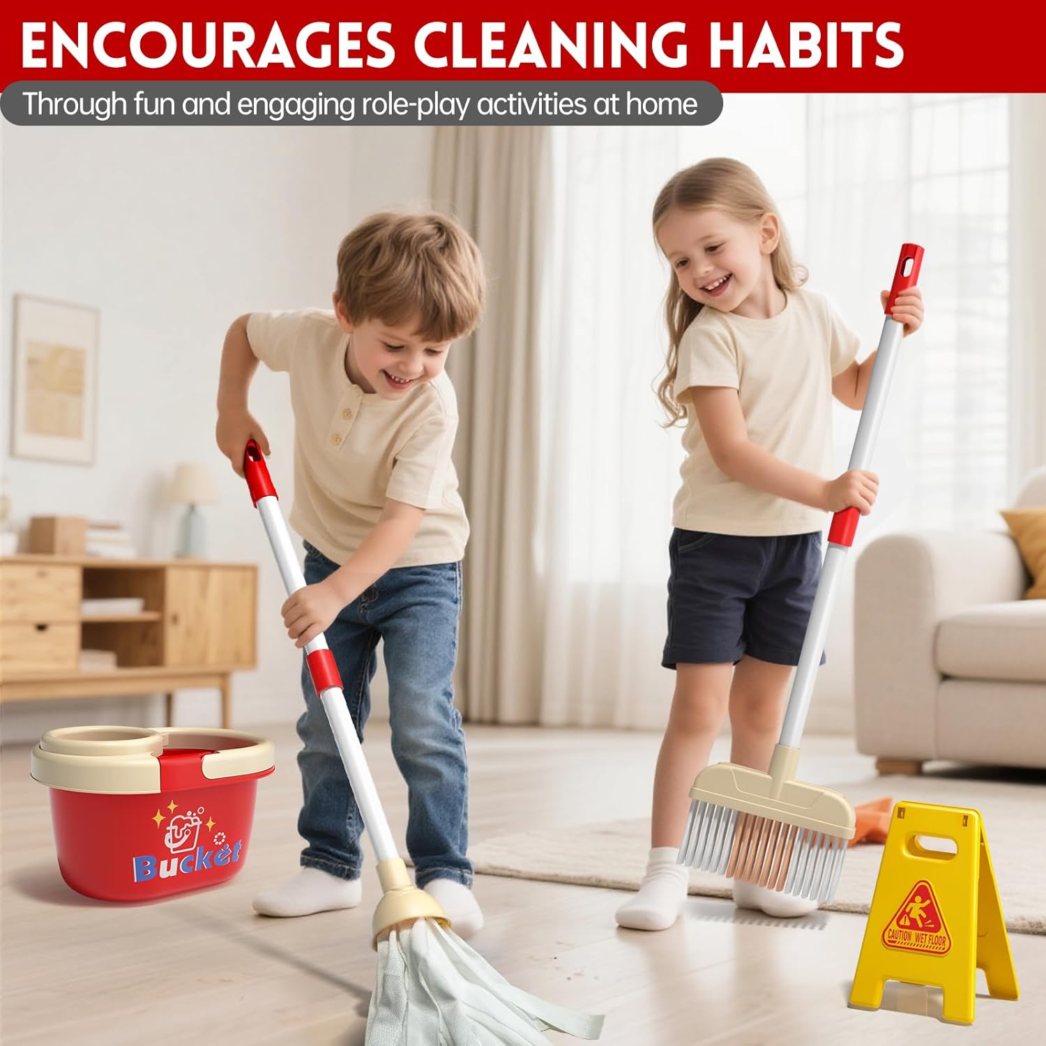 Kinderen schoonmaak speelgoeds - Outdoor Power Broom recensie en prijs