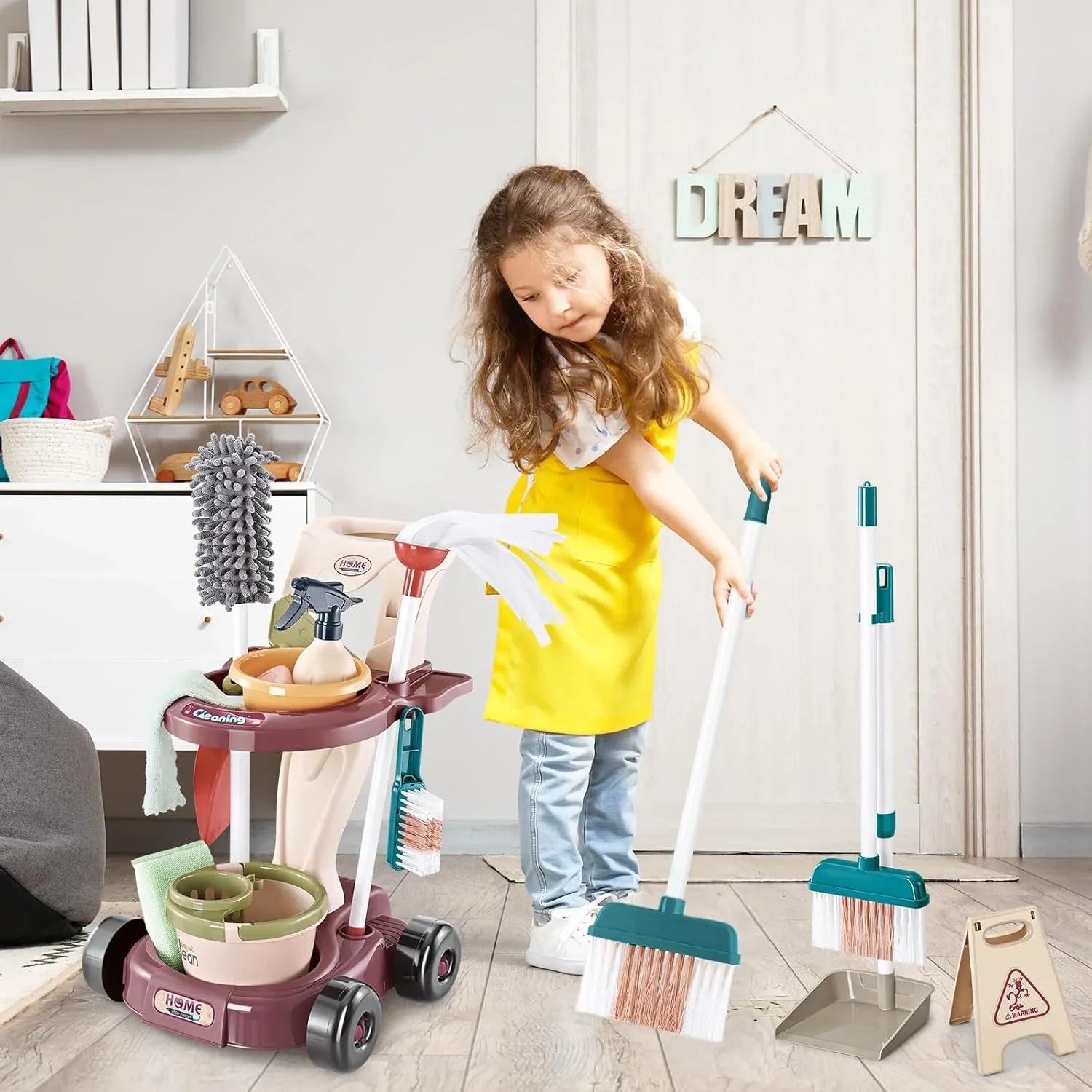 Kinderen schoonmaken speelgoed - Outdoor Power Broom recensie en prijs