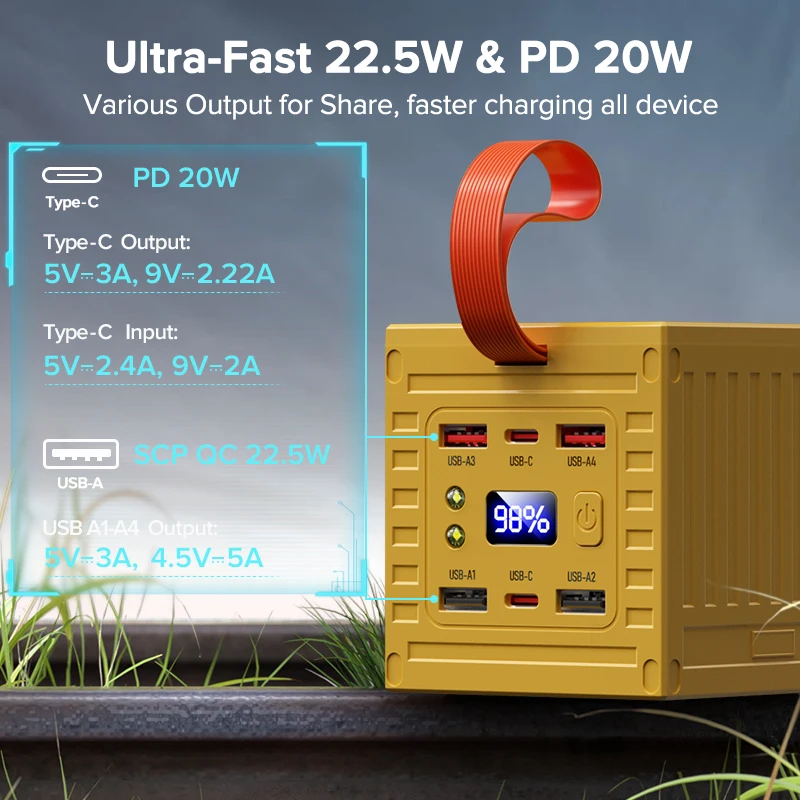 QOOVI 60000mAh Power Bank 22.5 - Outdoor Power Lead recensie en prijs
